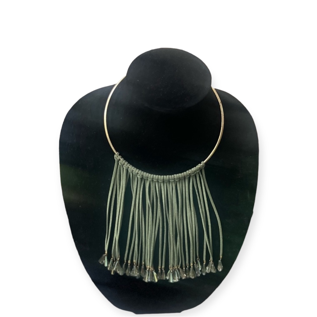 Salefair Used Condition Tassel Choker Necklace With Beads As Is